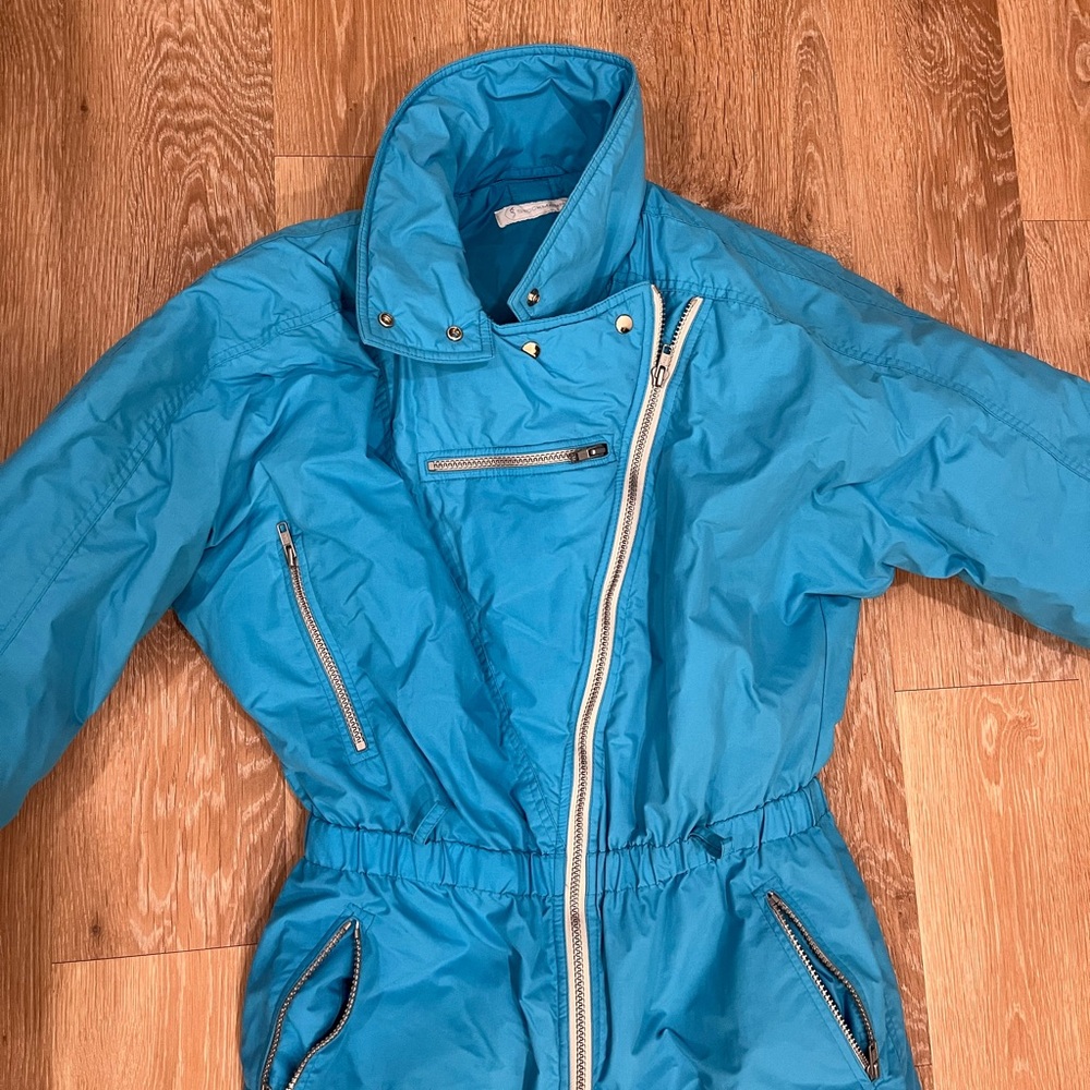 Retro Blue Ski Suit